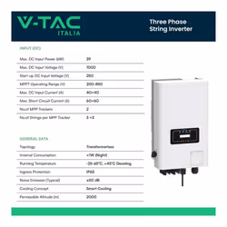 V-TAC Inverter Trifase di Rete 30kW WiFi e Accessori inclusi Garanzia 10 Anni IP65 - Vista aggiuntiva 2
