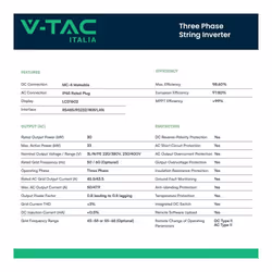 V-TAC Inverter Trifase di Rete 30kW WiFi e Accessori inclusi Garanzia 10 Anni IP65 - Vista aggiuntiva 3