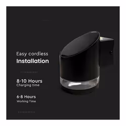 V-TAC Lampada LED da Giardino Cilindrica con Pannello solare 1W Corpo Nero 121*90*112.5mm 3000K IP54, colore Nero - Vista aggiuntiva 2