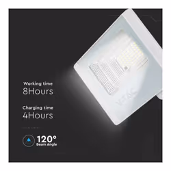 V-TAC Faro LED con Telecomando e Pannello Solare 16W Batteria sostituibile Cavo da 5m Colore Bianco 4000K IP65, colore Bianco - Vista aggiuntiva 3