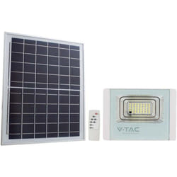 V-tac - Faro led con Telecomando e Pannello Solare 35W Batteria lfp Colore Bianco 6400K IP65