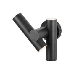 V-TAC 2*Faretti LED Da Muro 6W con Doppio Fascio Luminoso Regolabile a 360° Colore Nero 3000K IP44, colore Nero