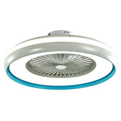 VT-5022 Ventilatore da soffitto 45W motore ac corpo bianco e anello interno blu con lampada led 35W 3IN1 cct e telecomando - sku 217934 - V-tac