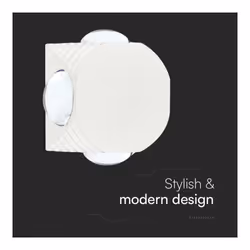 V-TAC Applique LED da Muro 4W con 4 Fasci Luminosi Corpo Bianco 3000K IP54, colore Bianco - Vista aggiuntiva 2