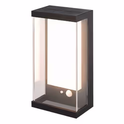 V-TAC Illuminazione da giardino Lampada LED da Muro Rettangolare con Pannello Solare e Sensore PIR 1W Colore Nero 3000K IP54. ...