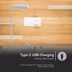 Lampada LED da Tavolo Magnetica 3W Ricaricabile con USB C Touch Dimmerabile 4000K Colore Bianco SKU-23041