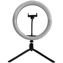 V-tac - Lampada ad Anello 7W 26cm per Selfie con Treppiede da Tavolo e Pulsantiera cct Variabile 3200K-5500K
