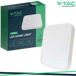 Plafoniera led Quadrata 24W Cornice Bianco 4000K IP44 - V-tac