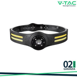 VT-9901 Torcia Frontale led 3W SMD+5W cob 470lm Cintura in Silicone e Batteria Ricaricabile usb c IP43 - 23340 - V-tac