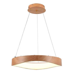 Lampadario led Sospensione 25W Design Moderno Circolare Legno D500xH1400mm 3000K - V-tac