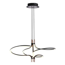 Lampadario led Sospensione 30W Design Moderno Metallo Nero Oro H1200x560mm 3000K - V-tac