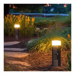 V-TAC Piantana LED da Giardino 30cm con Portafaretto G9 e 2 Prese 16A Schuko in Acciaio Inossidabile Nero IP44 - Vista aggiuntiva 2