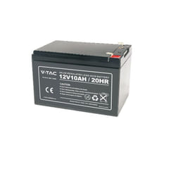 V-tac - Batteria al Piombo Acido 12V 10Ah per Allarmi, Videosorveglianza ups Terminali T2