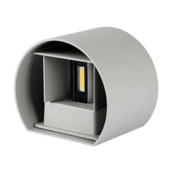V-tac - Lampada led da Muro Arrotondata Doppio led cob 6W 110LM/W Colore Grigio Satinato Fascio Luminoso Regolabile 4000K IP65
