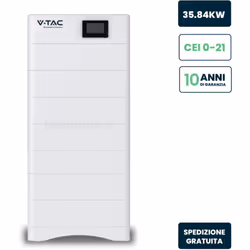 V-TAC Kit 7 Moduli Accumulo Alta Tensione 35.84kWh LFP 100Ah 358.4V IP65
