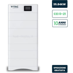 V-tac - Kit 7 Moduli Accumulo Alta Tensione 35.84kWh lfp 100Ah 358.4V IP65