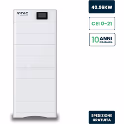 V-TAC Kit 8 Moduli Accumulo Alta Tensione 40.96kWh LFP 100Ah 409.6V IP65
