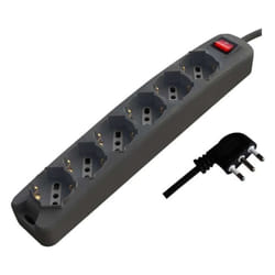 V-tac - Multipresa 1,5m 6x Prese 10/16A (Bipasso/Schuko) Spina 16A Interruttore