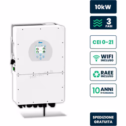 V-TAC Inverter Alta Tensione Deye Trifase Ibrido 10kW CEI 0-21 WiFi TA Garanzia 10 Anni