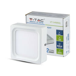 V-tac - 8W pannello led montato superficie quadrato bianco freddo 6000K - Luce fredda