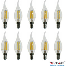Lampadine led E14 4W candela fiamma filamento 10P Calda