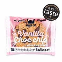 Kookie Cat Vanilla Choc chip, Biscotto, Vanillina, 50 g, Rotondo, CE, 500 kcal