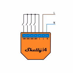 Shelly Plus i4 trasmettitore di potenza Arancione
