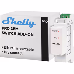Shelly - Modulo interrutore/contattore per Il Contatore di Energia pro 3EM, Automazione Domestica, Montaggio su Guida din, Domotica, App iOS Android,
