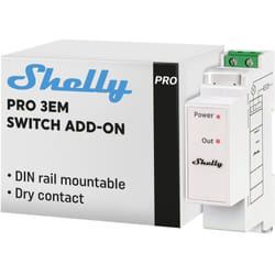 Shelly - Modulo interrutore/contattore per Il Contatore di Energia pro 3EM, Automazione Domestica, Montaggio su Guida din, Domotica, App iOS Android,