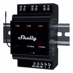 Shelly Wave PRO 3, Relè intelligente, Nero, Plastica, 25 mW, 40 m, 3 canali