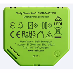 Shelly Dimmer Gen3 Da Incasso Nero, Lime