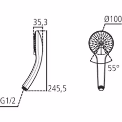 Doccetta M3. diametro 100 mm. Perfettamente funzionante a partire da una pressione di 0.1 bar. Ugelli facili da pulire. per p ...