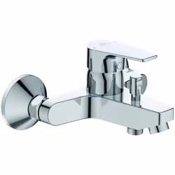 Miscelatore monocomando esterno per vasca/doccia. È dotato di raccordi ad S orientabili per interasse da 137 mm a 163 mm, lim ...