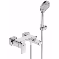 Miscelatore a muro monocomando per vasca con accessori limitazione del flusso di ritorno collegamenti a S con involucro e rum ...