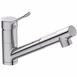Ceralook. Linee pulite ed eleganti Rubinetto monocomando per cucina a bocca bassa estraibile e orientabile a una funzione, Cr ...