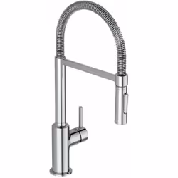 Miscelatore da cucina Semi Profi con alta presa girevole e braccio flessibile rotazione fino a 360° doccetta con commutazione ...