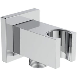 Ideal - Standard rain, Supporto erogante quadrato a parete per doccetta, BC771AA, Cromato