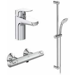 Standard - Ceraflex, Set miscelatori bagno, Kit rubinetti monocomando per lavabo con bocca alta e per vasca o doccia, Cromato - Ideal