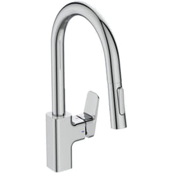 Ceraplan, Miscelatore monocomando a bocca alta tubolare con doccetta estraibile a due funzioni, BD338AA, Cromato - Ideal Standard