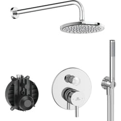 Ideal Standard - Ceraline, Kit doccia completo, Set asta doccia per installazione a muro, BD192AA, Cromato