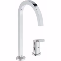 Ideal Standard - Gusto, Miscelatore monocomando per lavello da cucina a due fori, Bocca alta squadrata orientabile a 360°, Cr ...