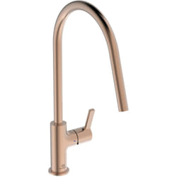Ideal Standard - Gusto, Miscelatore monocomando per lavello da cucina, Bocca alta tubolare orientabile, BD408J4, Sunset Rosé