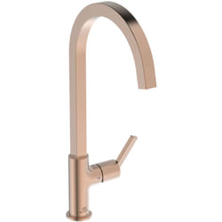 Ideal Standard - Gusto, Miscelatore monocomando per lavello da cucina, Bocca alta squadrata orientabile a 360°, BD411J4, Sunset Rose