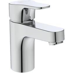 Ideal Standard - Cerabase, Miscelatore lavabo senza asta di comando e piletta di scarico, Rubinetto con cartuccia Firmaflow da 38mm e sistema di