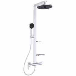 Il set doccia Ceraflow ALU+ è composto da: miscelatore a parete colore: argento montaggio a muro passo 150 mm, raccordi a S c ...