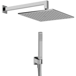 Idealrain, Kit bundle doccia con soffione quadrato da 30cm, Doccetta stick con portata a 8l/min, Tubo flessibile da 1.75mt, Gomito a muro e Braccio
