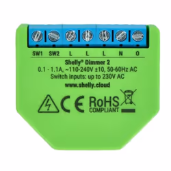 Lo Shelly Dimmer2 è un dispositivo wifi che lavora senza linea neutra Unico nel suo genere per il controllo di luci, LED e tr ...