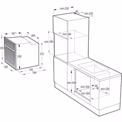 Hisense BSA66226AX forno 77 L 3500 W Nero, Grigio, Acciaio inox - Vista aggiuntiva 8