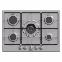 Hisense GM772XF, Grigio, Da incasso, 71 cm, Gas, Acciaio inox, 5 Fornello(i)