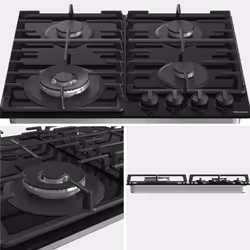 Hisense GG663BHF piano cottura Nero Superficie piana 60 cm Gas 4 Fornello(i) - Vista aggiuntiva 4